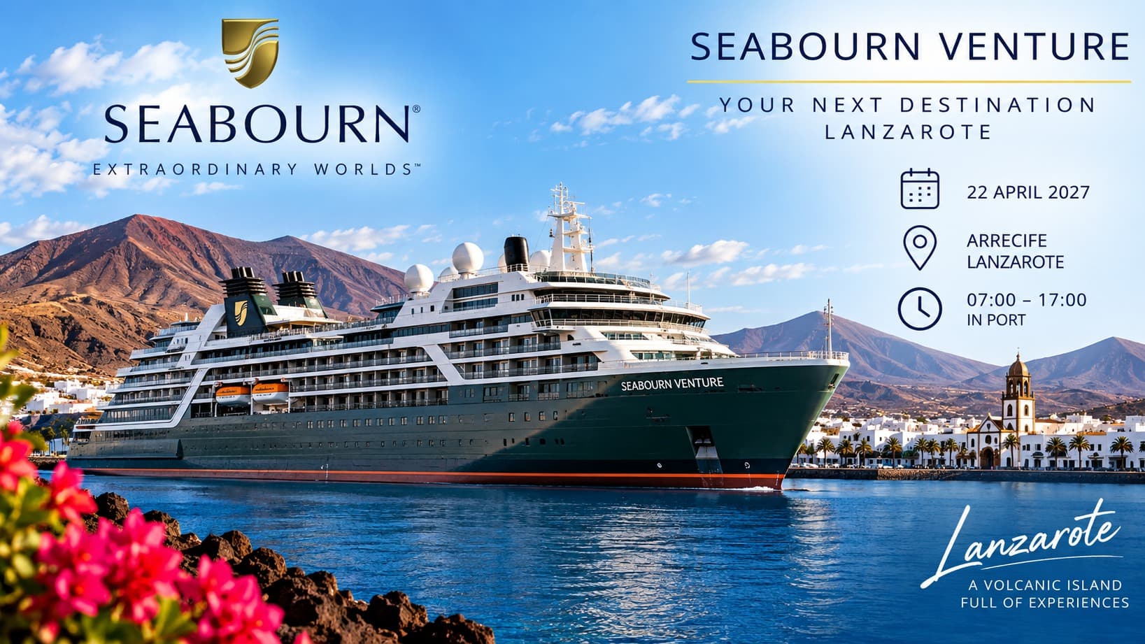 Seabourn Venture en Lanzarote 2027 – excursiones para cruceristas