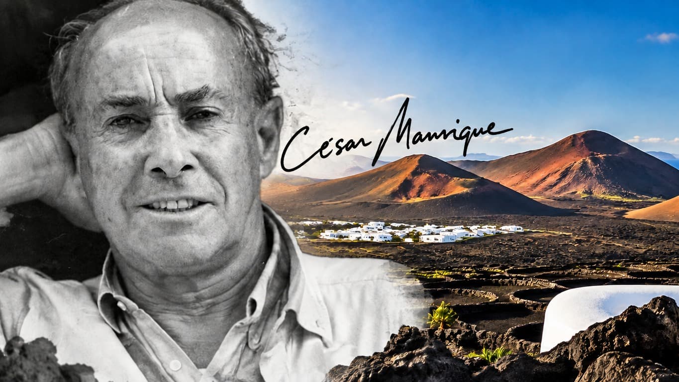 Jardín y mural cerámico diseñado por César Manrique en su Fundación de Tahíche, Lanzarote